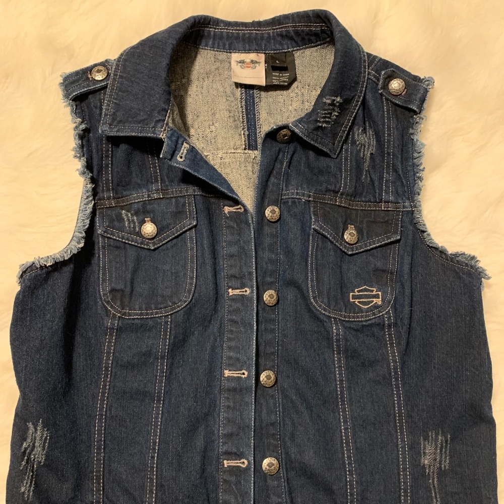 Harley Davidson Women’s Blue Jean Vest